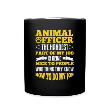 Agent de contrôle des animaux Sauveteur d’animaux Citation amusante - Mug uni - noir - Devant