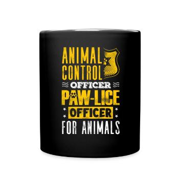 Animal Control Officer Pawlice Officer - Tasse einfarbig - Schwarz - Vorne