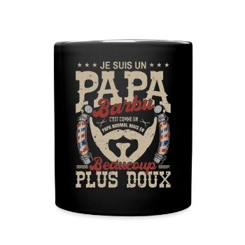 Papa barbu normal fans barbe barbier ciseaux coupe - Mug uni - noir - Devant