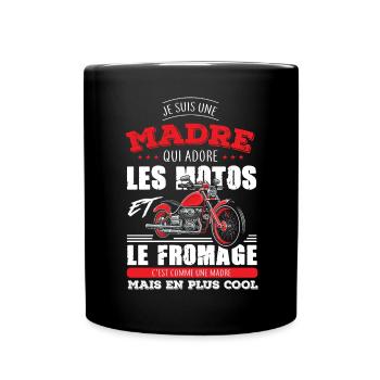 madre motarde adore les motos fromage plus cool - Mug uni - noir - Devant