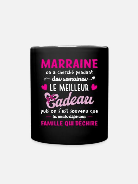 Meilleur cadeau demande annonce marraine coeur - Mug uni - noir