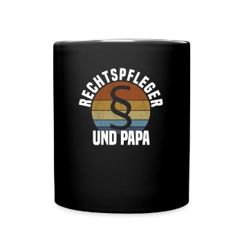 Rechtsanwaltsfachangestellter Rechtspfleger Papa - Tasse einfarbig - Schwarz - Vorne