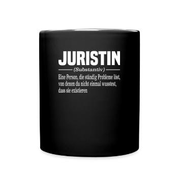 Juristin Jurastudium Staatsexamen Jurist Anwalt - Tasse einfarbig - Schwarz - Vorne