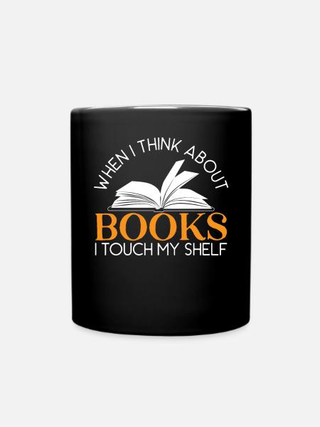 Quand je pense aux livres, je touche mon rat de bibliothèque - Mug uni - noir