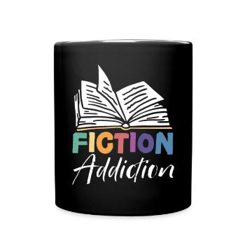 Fiktion Sucht Bücherwurm Buch Liebhaber Bibliophile - Tasse einfarbig - Schwarz - Vorne