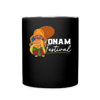 Onam Festival India Holiday Indian Kerala - Full Colour Mug - black - Front