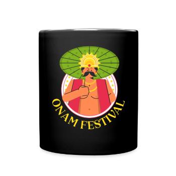 Onam Festival India Holiday Indian Kerala - Full Colour Mug - black - Front