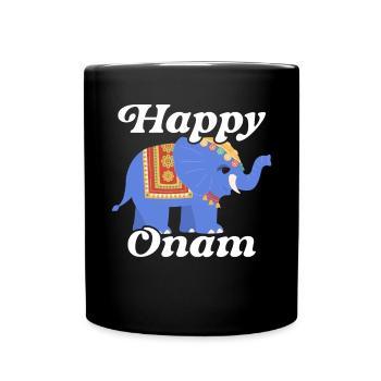 Happy Onam Festival India Holiday Indian Kerala - Full Colour Mug - black - Front