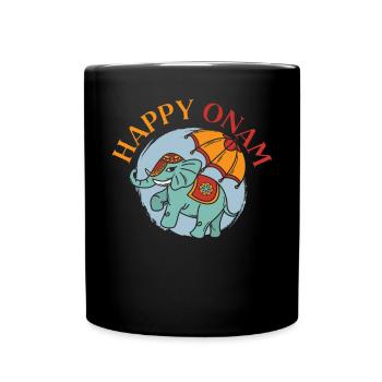 Happy Onam Festival India Holiday Indian Kerala - Full Colour Mug - black - Front