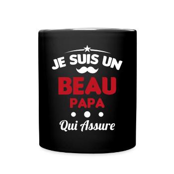 je suis un Beau-Papa qui assure humour - Mug uni - noir - Devant