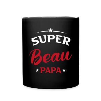 Beau-père Cadeau Super beau papa - Mug uni - noir - Devant