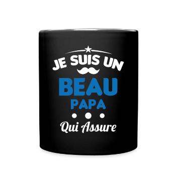 je suis un Beau-Papa qui assure humour - Mug uni - noir - Devant