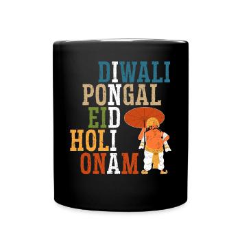 Onam Festival India Holiday Indian Kerala - Full Colour Mug - black - Front