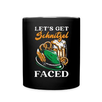 Obtenons Schnitzel Face Buveur de bière - Mug uni - noir - Devant