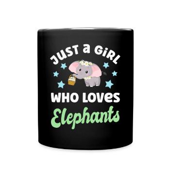 Elefant Elefanten - Tasse einfarbig - Schwarz - Vorne