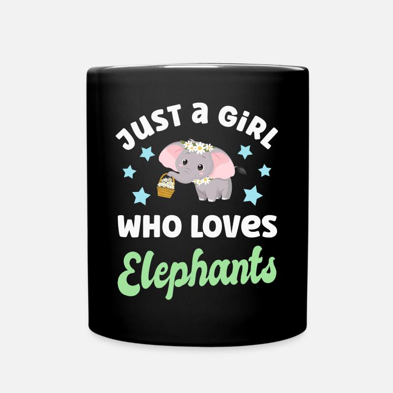Elefant Elefanten - Tasse einfarbig - Schwarz