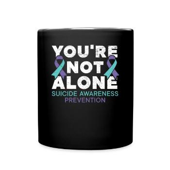 Vous n’êtes pas seul sensibilisation à la prévention du suicide - Mug uni - noir - Devant