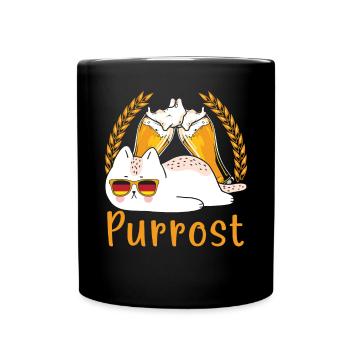 Purrost Beer Festival Beer Drinker Cat - Full Colour Mug - black - Front