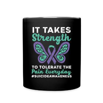 Il faut de la force pour tolérer la douleur tous les jours - Mug uni - noir - Devant