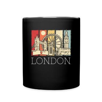 Cabine téléphonique London Skyline Big Ben Double-Decker - Mug uni - noir - Devant