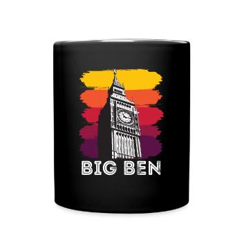 Big Ben London England UK Englisch - Tasse einfarbig - Schwarz - Vorne