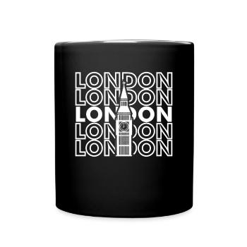 Big Ben London Retro Riesenrad UK England - Tasse einfarbig - Schwarz - Vorne