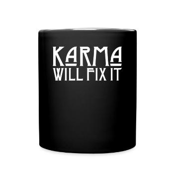 Le karma le corrigera les dictons effrontés - Mug uni - noir - Devant