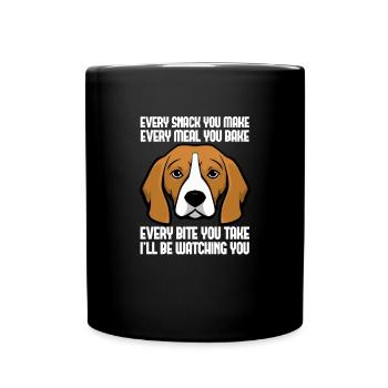 Beagle Hund Hunde Hundeliebhaber Haustier Geschenk - Tasse einfarbig - Schwarz - Vorne