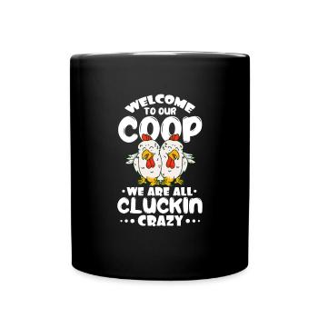 Huhn Bauernhof Geflügel Hahn Hühner Geschenk - Tasse einfarbig - Schwarz - Vorne