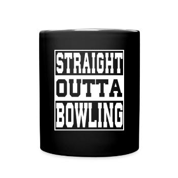 Bowling Spruch lustig - Tasse einfarbig - Schwarz - Vorne