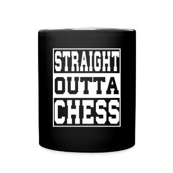 Schach Spruch lustig - Tasse einfarbig - Schwarz - Vorne