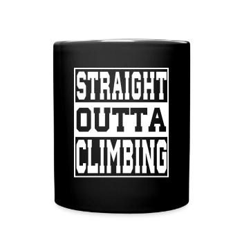 Klettern Spruch lustig - Tasse einfarbig - Schwarz - Vorne