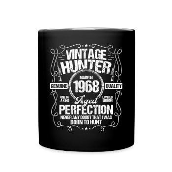1968 Hunting for Boar Hunter Dog 1968 Year Born - Tasse einfarbig - Schwarz - Vorne