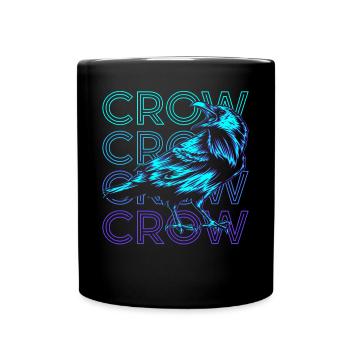 Crow Raven Retro Gift - Full Colour Mug - black - Front