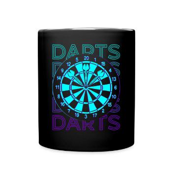 Darts Retro Gift - Full Colour Mug - black - Front