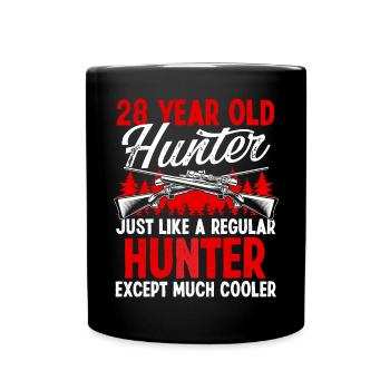 28 ans Drôle de chasseur de porc Humour 28 Chasse - Mug uni - noir - Devant