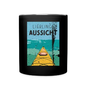 Kajak Kayak Kayakfahrer Ruderer Wassersport - Tasse einfarbig - Schwarz - Vorne