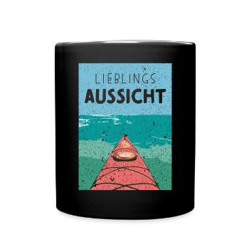 Wildwasser Kayak Kajak Kanusport Kayakfahrer - Tasse einfarbig - Schwarz - Vorne