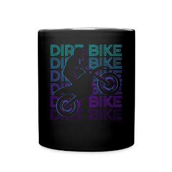 Dirt Bike Motocross Motorcycle Retro Gift - Full Colour Mug - black - Front