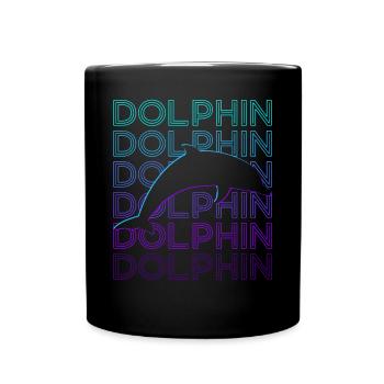 Cadeau rétro dauphin - Mug uni - noir - Devant