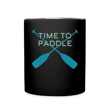 Kanu Paddle Wildwasser Kanusport Kanukfahrer - Tasse einfarbig - Schwarz - Vorne