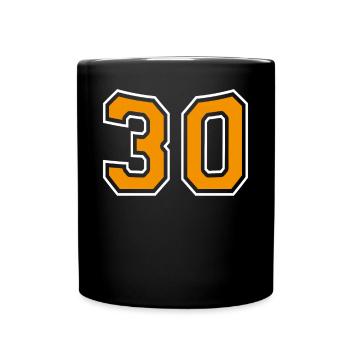 Numéro 30 Orange - Mug uni - noir - Devant
