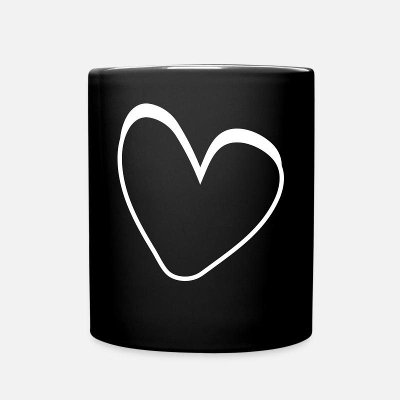 Cœur Blanc Simple - Mug uni - noir