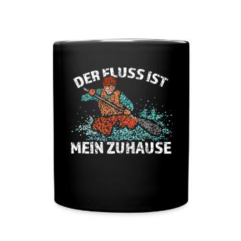 Kanufahren Kanufahrer Kanu Wildwasser Rafting - Tasse einfarbig - Schwarz - Vorne