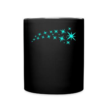 Mintgrün Sterne - Tasse einfarbig - Schwarz - Vorne