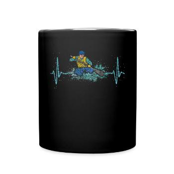 Canoë Rythme cardiaque en eau sauvage Pagayer - Mug uni - noir - Devant