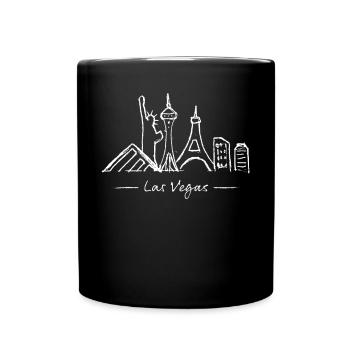 Las Vegas Skyline Silhouette Städtetrip Casino - Tasse einfarbig - Schwarz - Vorne