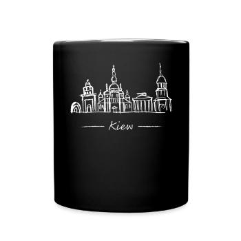 Kiew Skyline Silhouette Städtetrip Ukraine - Tasse einfarbig - Schwarz - Vorne