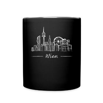 Vienna Skyline Silhouette City Trip Austria - Full Colour Mug - black - Front