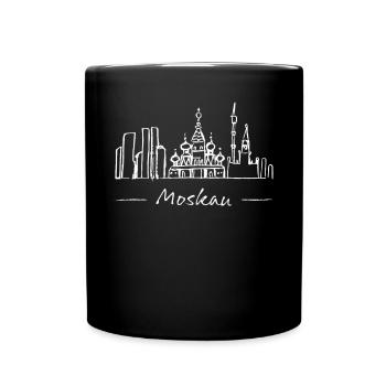 Moskau Skyline Silhouette Städtetrip Russland - Tasse einfarbig - Schwarz - Vorne